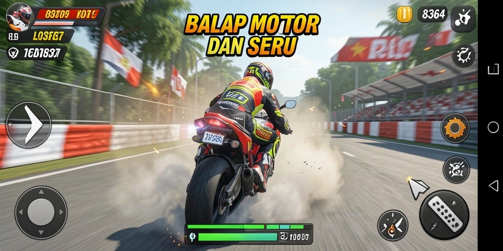 Tampilan menarik dari gameplay balap motor di 8364.