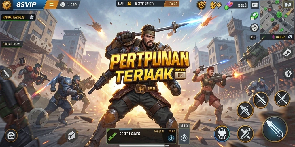 Gameplay mendebarkan di 8SVIP dengan aksi Battle Royale.
