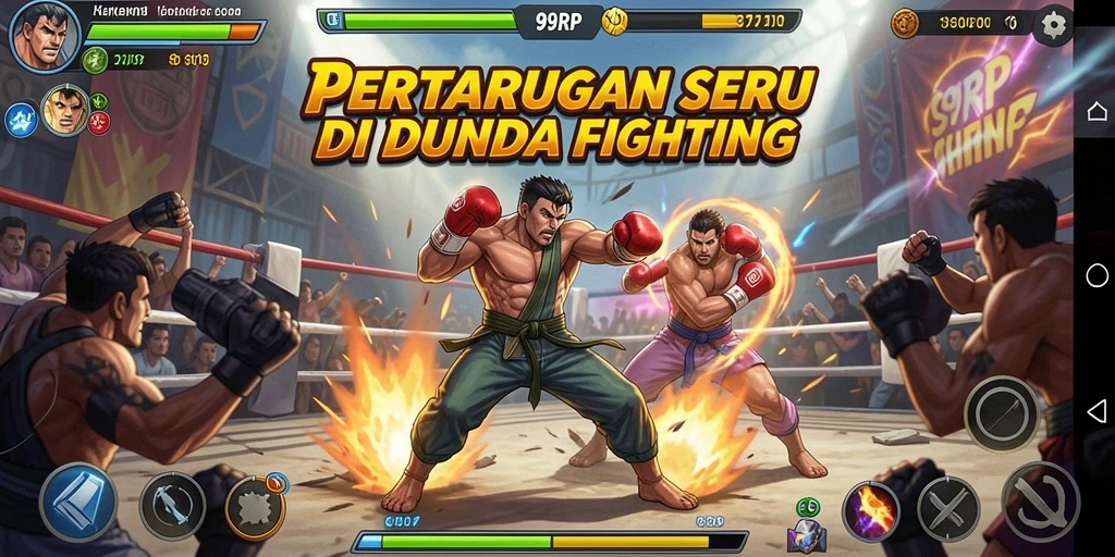 Tampilan gameplay penuh aksi dalam game Fighting 99RP.