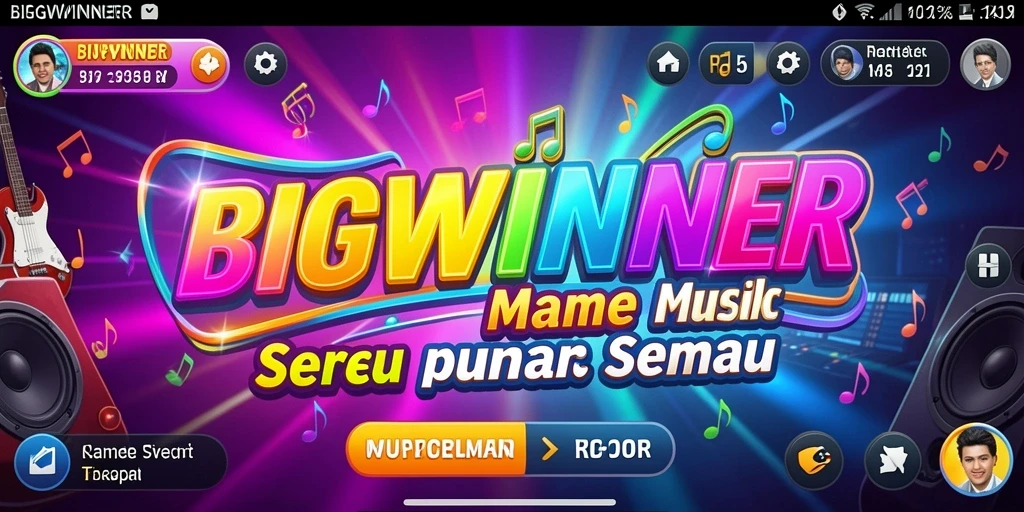 Screenshot menunjukkan gameplay seru dan musik yang mengasyikkan.
