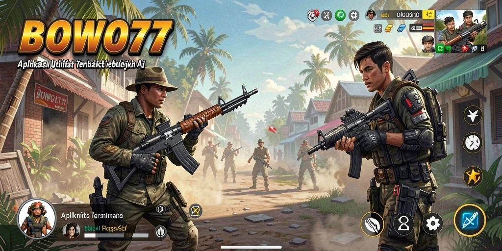 Screenshot BOWO77 menampilkan beragam fitur utilitas yang memudahkan pengguna.
