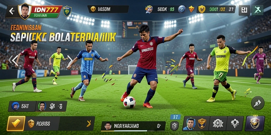 Gameplay IDN777 yang intens dan seru dalam permainan sepak bola.