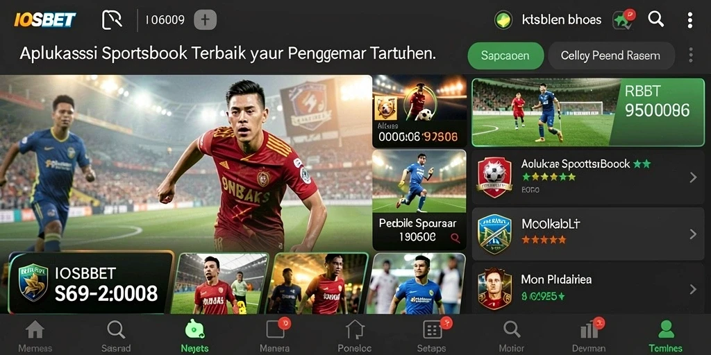 Tampilan antarmuka pengguna yang ramah di aplikasi Sportsbook.
