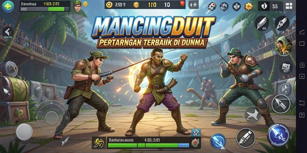 Tampilan gameplay intens di arena MANCINGDUIT.