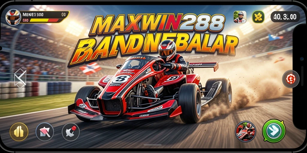 Tampilan gameplay balap mendebarkan di MAXWIN288.