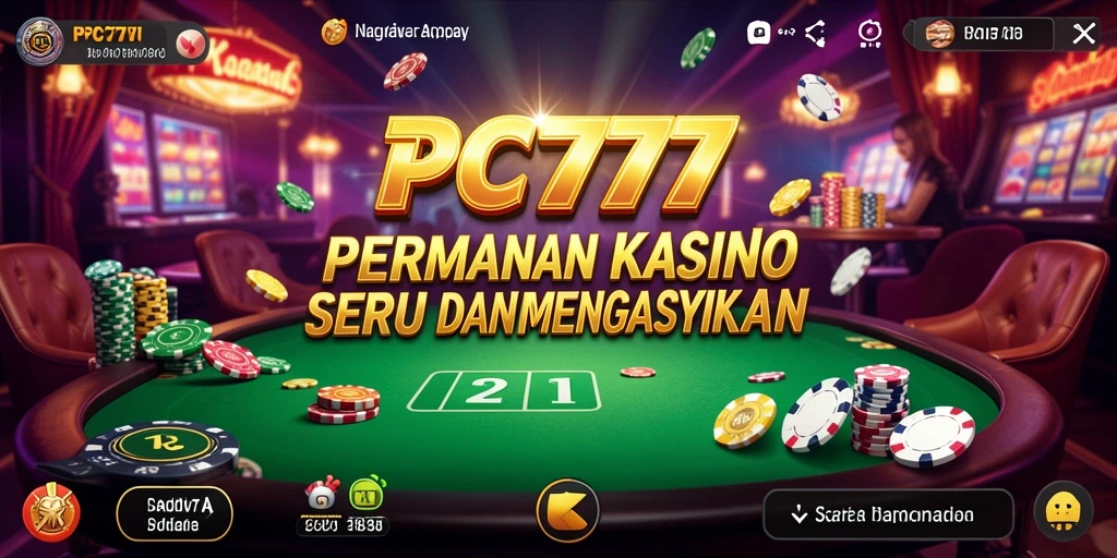 Tangkapan layar utama PC777 menampilkan gameplay Kasino yang memikat.