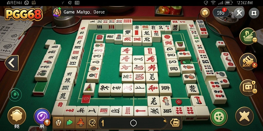Tangkapan layar gameplay PGG68 menampilkan permaianan Mahjong yang mendebarkan.