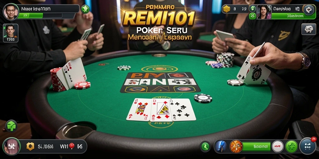 Screenshot gameplay REMI101 dengan suasana Poker yang menarik.